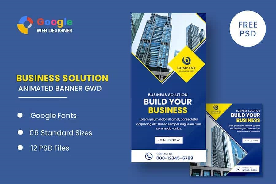 BUSINESS ANIMATED BANNER GOOGLE WEB DESIGNER